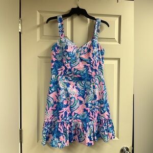 Lilly Pulitzer Floral Blue and Pink Sundress